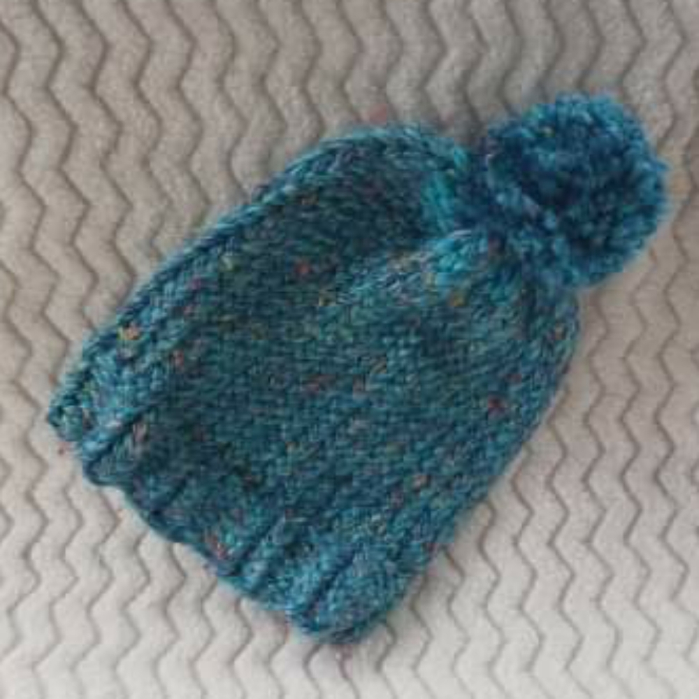 Winter Hat (Blue/Marbled), Handcrafted NWOT